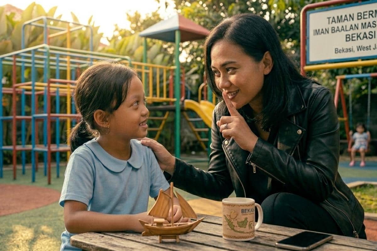 orang asing membuat suatu rahasia dengan anak