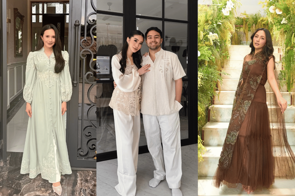 10 Gaya Seleb Pakai Busana Idulfitri Warna Pastel Lembut & Earth Tone