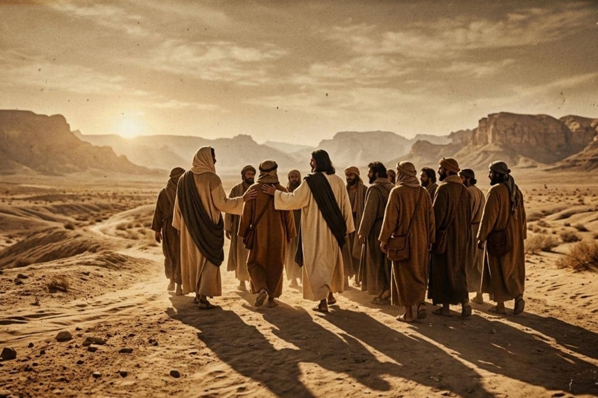 Yesus dan 12 Murid berjalan bersama