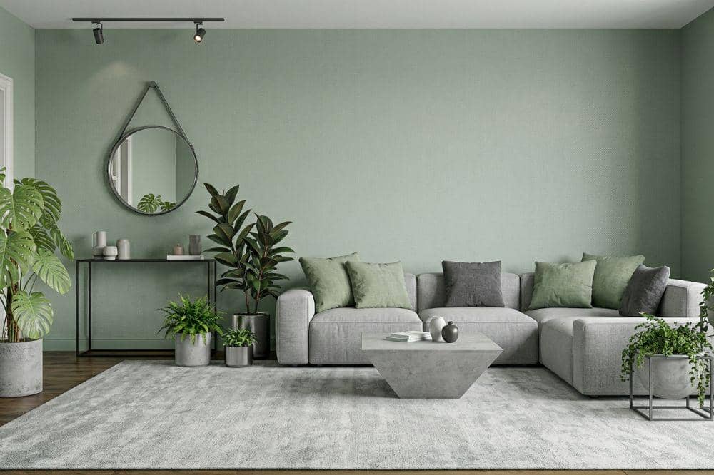 10 Ide Cat Tembok Warna Hijau Sage untuk Ruang Tamu 10