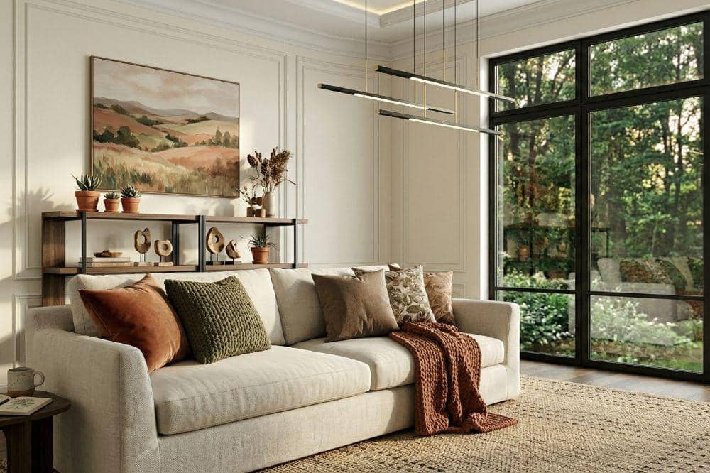 10 Ide Cat Tembok Warna Putih Gading untuk Ruang Tamu 5