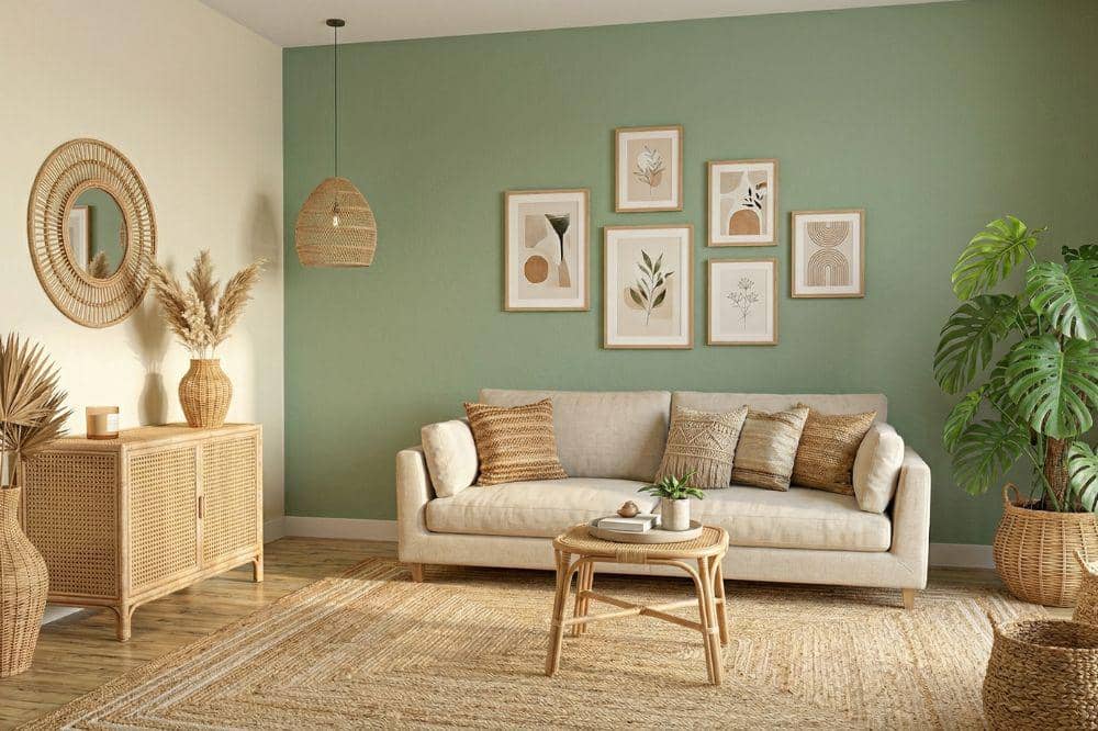 10 Ide Cat Tembok Warna Hijau Sage untuk Ruang Tamu 7