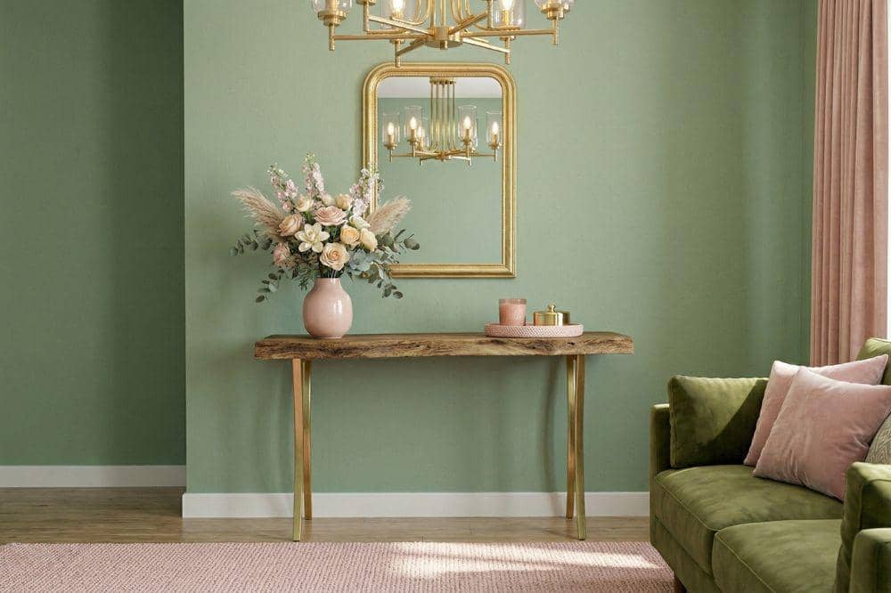 10 Ide Cat Tembok Warna Hijau Sage untuk Ruang Tamu 5