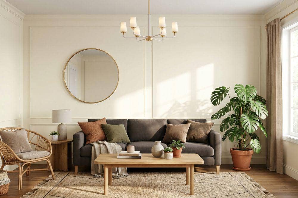 10 Ide Cat Tembok Warna Putih Gading untuk Ruang Tamu