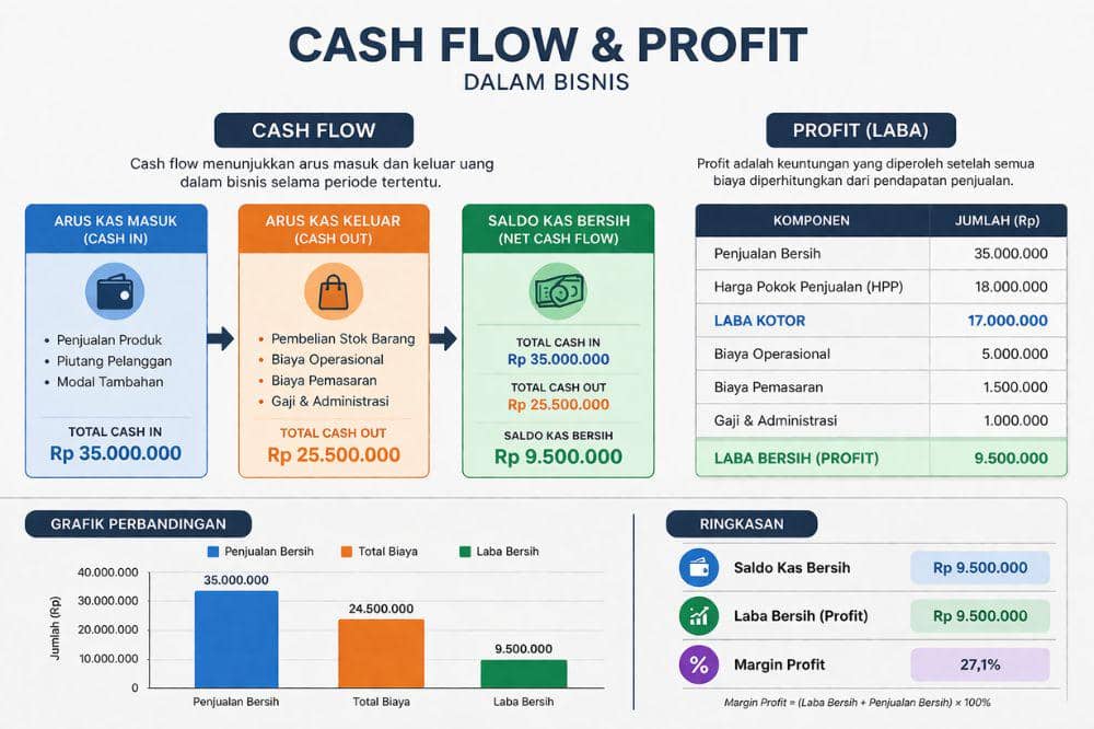 5 Perbedaan Cash Flow dan Profit yang Wajib Dipahami dalam Bisnis