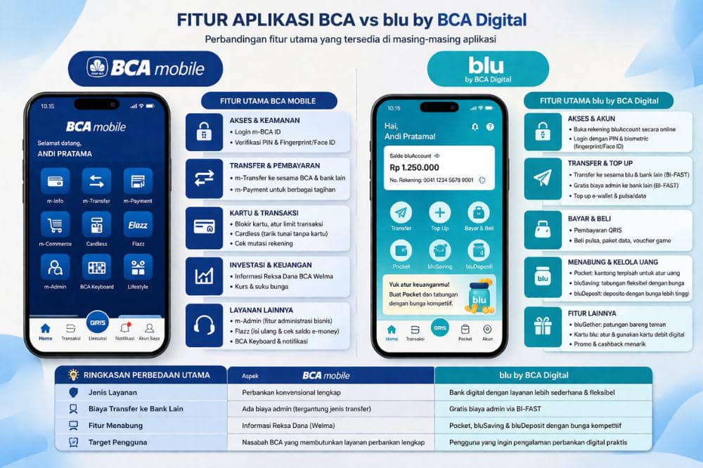 6 Perbedaan BCA dan blu by BCA Digital yang Sering Salah Diartikan
