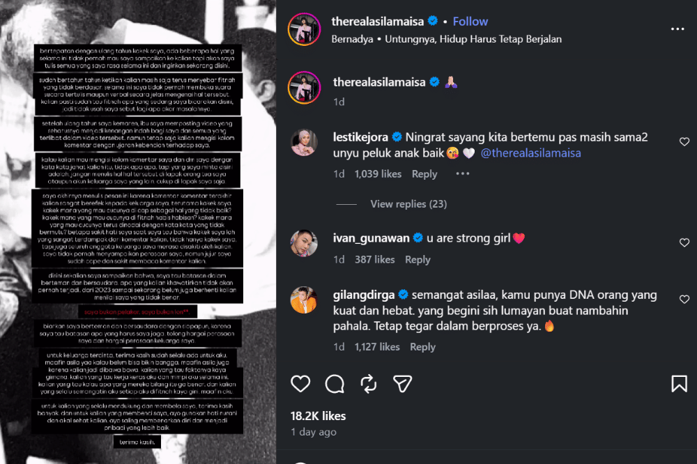 Difitnah Jadi Pelakor, Asila Maisa Anak Ramzi Buka Suara