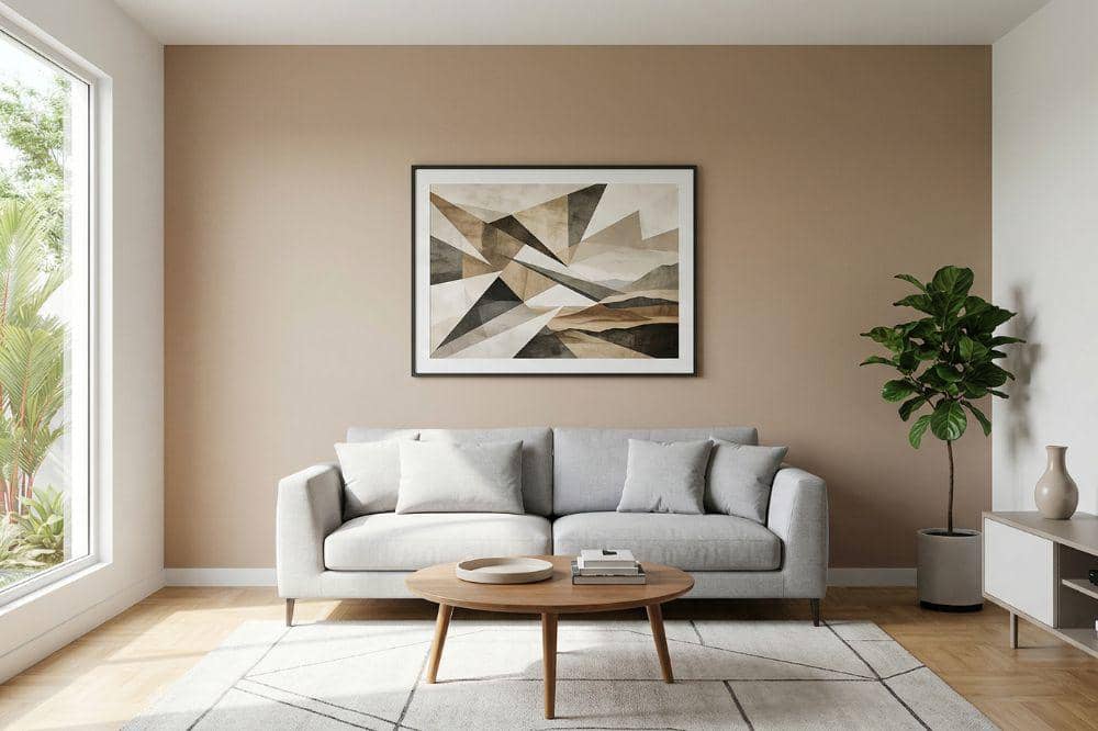 10 Ide Cat Tembok Warna Cokelat Muda untuk Ruang Tamu 8