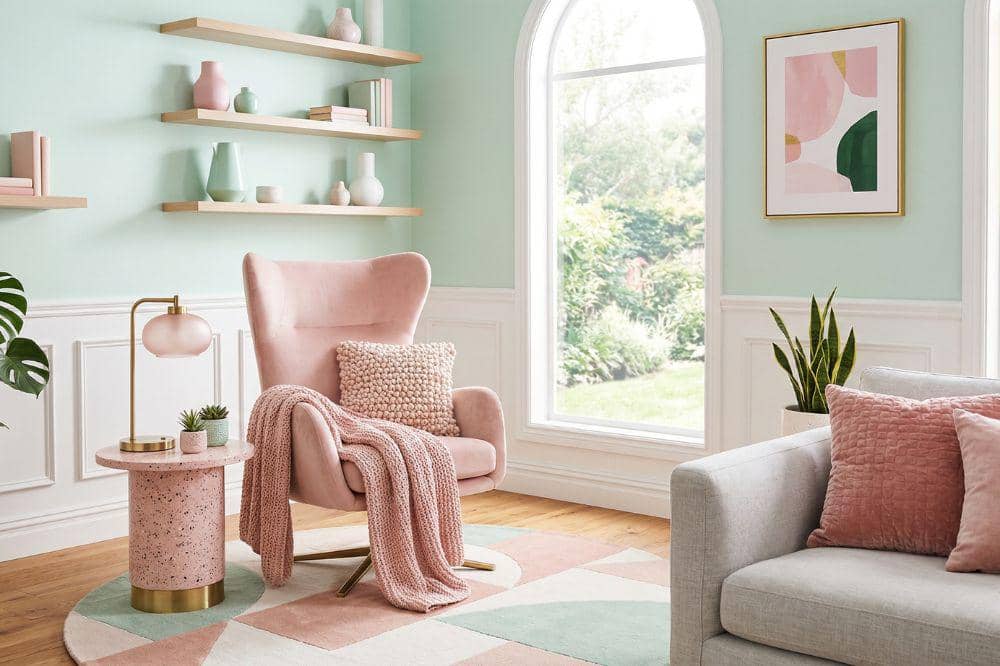 10 Ide Cat Tembok Warna Hijau Mint untuk Ruang Tamu 3