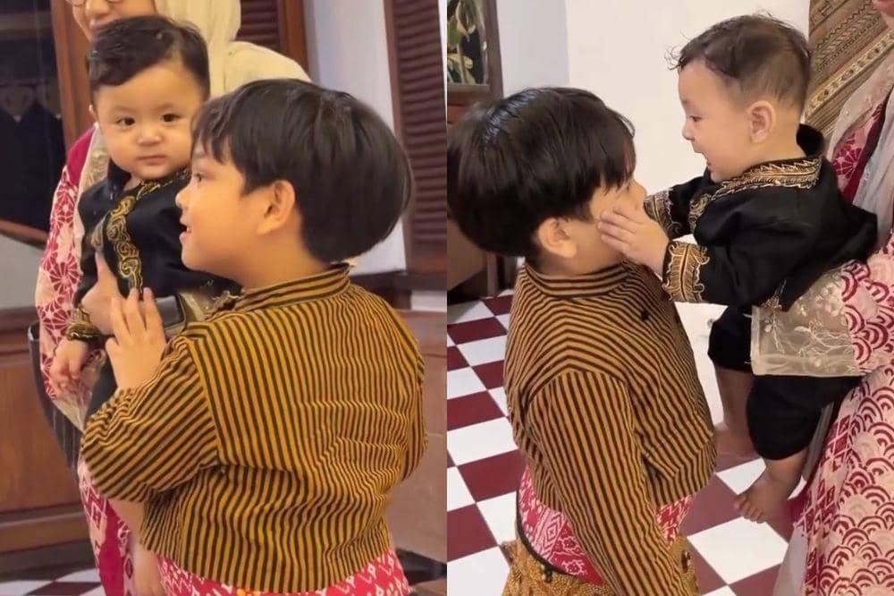 Momen Andrew Anak Erika Carlina Gemas dengan Gala saat Tedak Siten