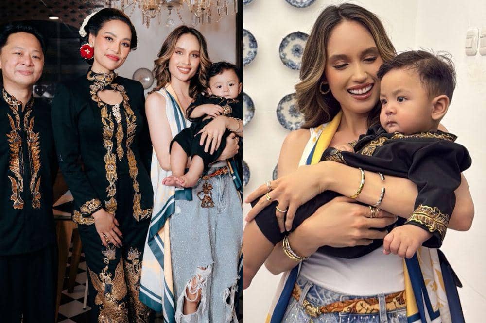 7 Foto Cinta Laura saat Hadiri Tedak Siten Andrew Anak Erika Carlina