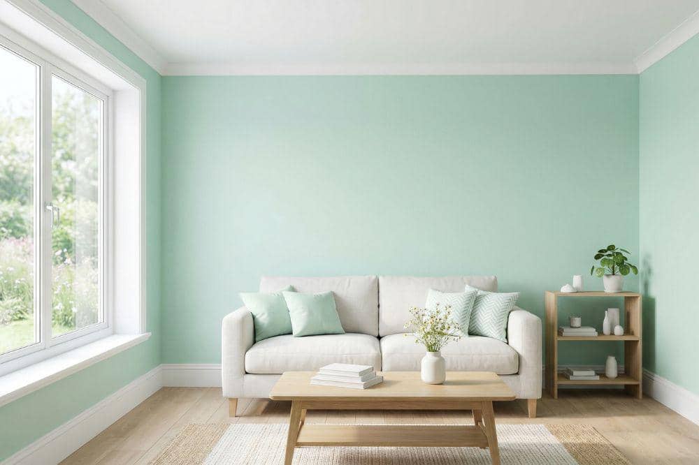 10 Ide Cat Tembok Warna Hijau Mint untuk Ruang Tamu 1
