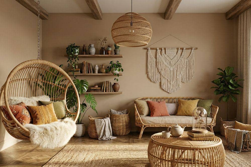 10 Ide Cat Tembok Warna Cokelat Muda untuk Ruang Tamu 7