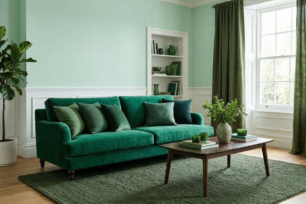 10 Ide Cat Tembok Warna Hijau Mint untuk Ruang Tamu 6