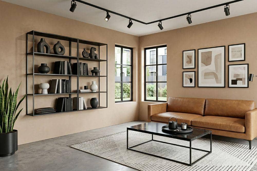 10 Ide Cat Tembok Warna Cokelat Muda untuk Ruang Tamu 4