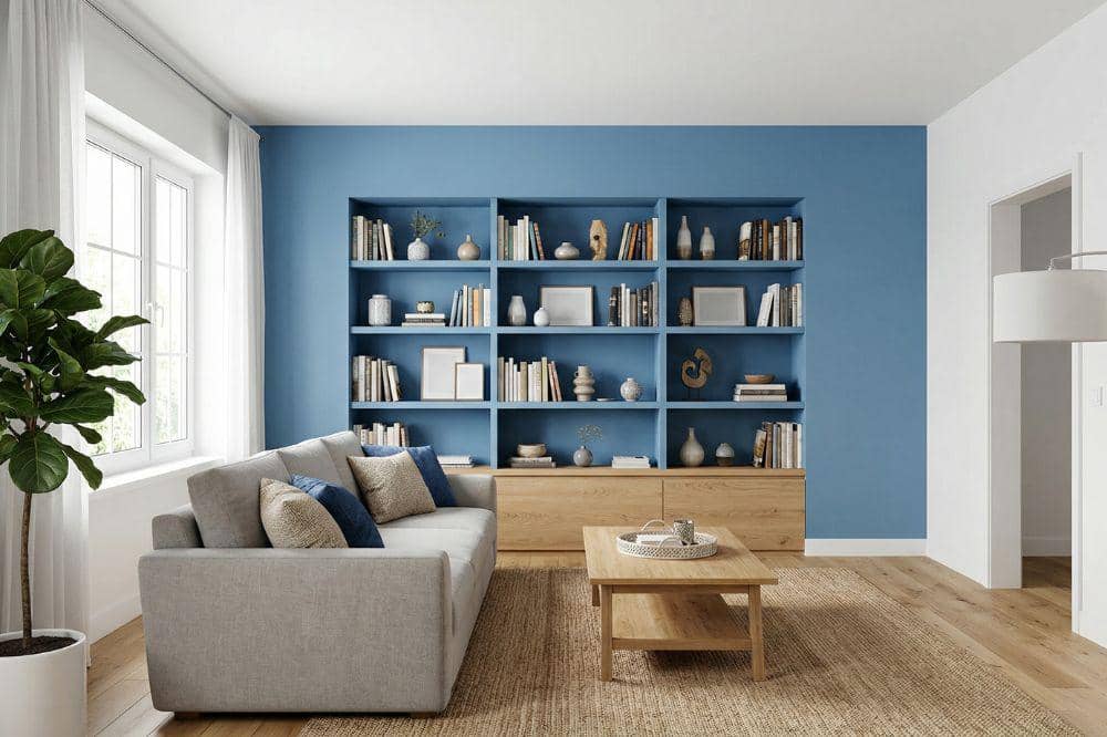 10 Ide Cat Tembok Warna Biru Muda untuk Ruang Tamu 8