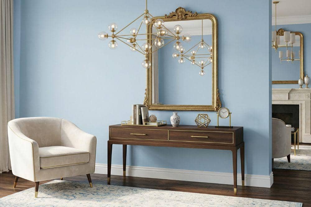 10 Ide Cat Tembok Warna Biru Muda untuk Ruang Tamu 4