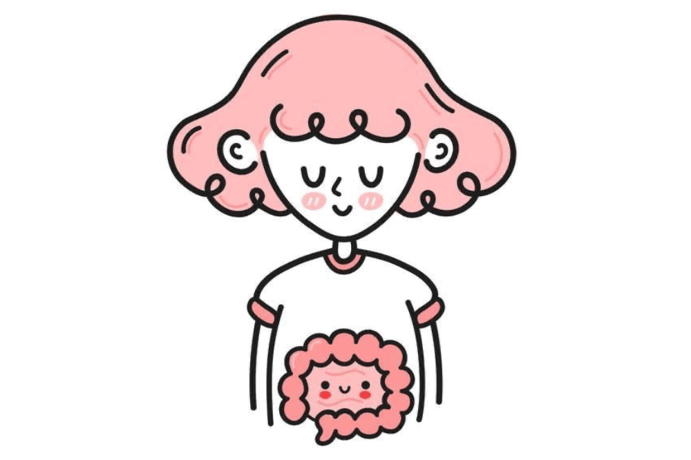 Ilustrasi anak yang memiliki usus yang sehat 