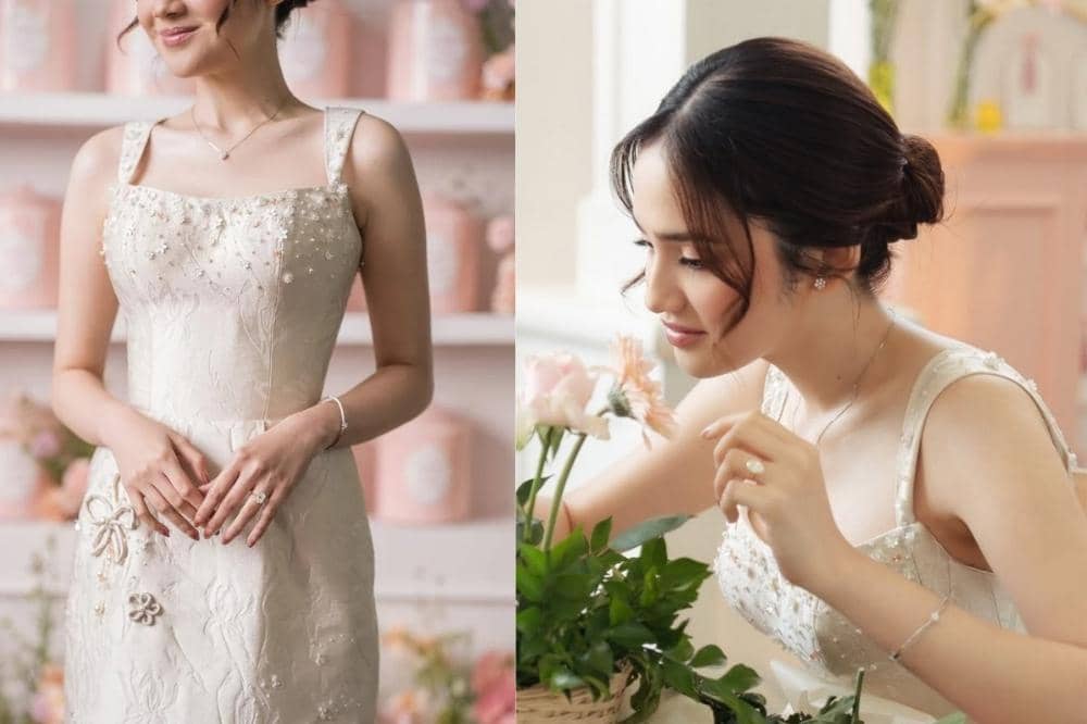 Penampilan Syifa Hadju saat Bridesmaid Luncheon, Manis dengan Dress Bodyfit 7 jpg