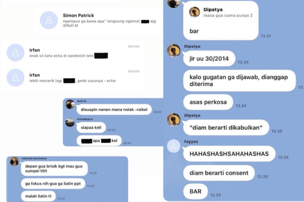 Viral 16 Mahasiswa FH UI Pelaku Pelecehan Seksual di Grup Chat, Begini Kronologinya (6).png