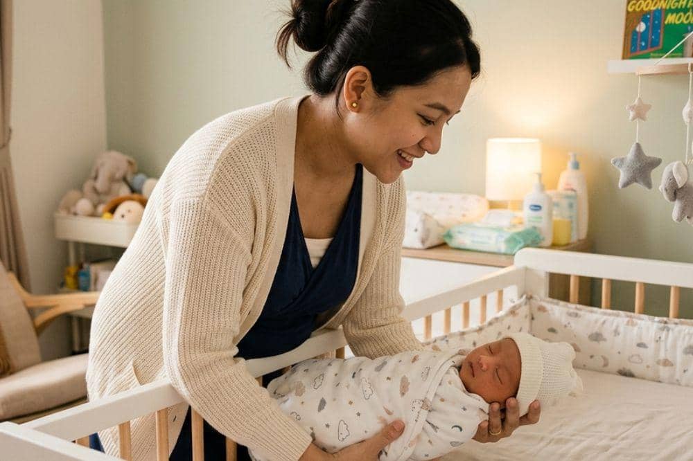 Cara memindahkan bayi ke tempat tidur tanpa terbangun.