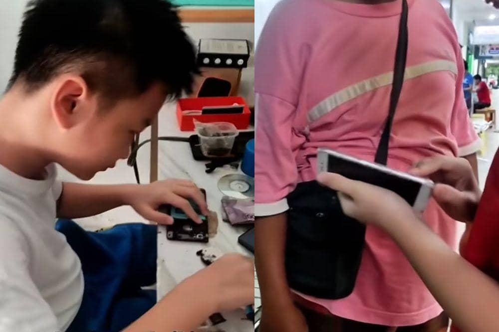 anak 11 tahun jual beli hp second sendiri