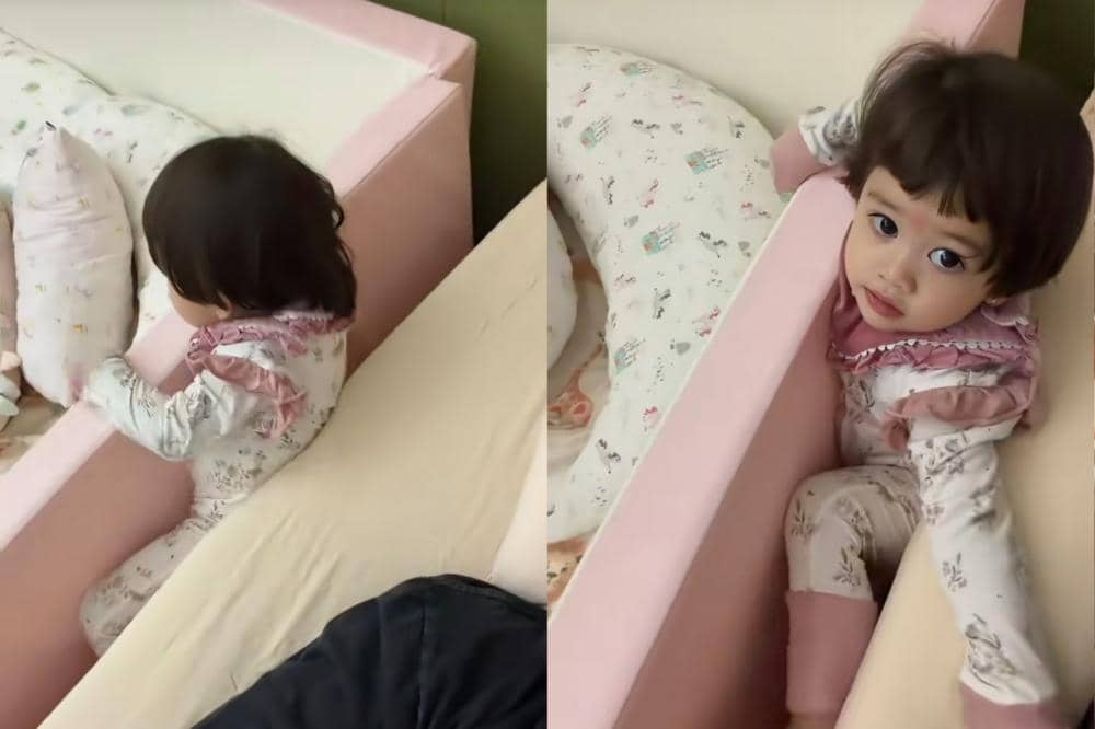 Gabriella Sumargo terjepit di kasur