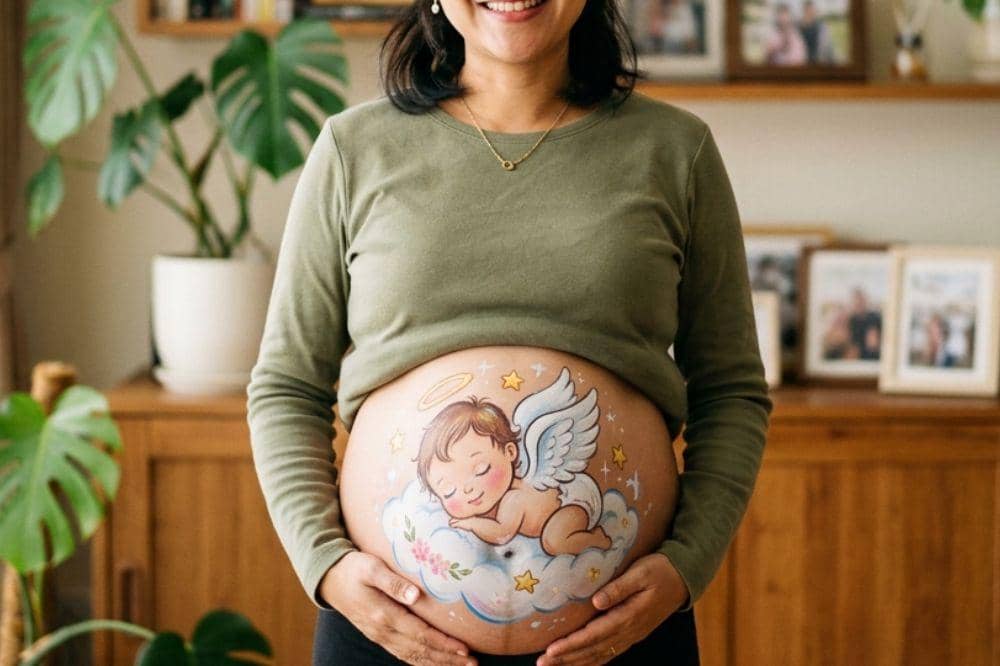 Foto baby bump painted yang bisa jadi inspirasi