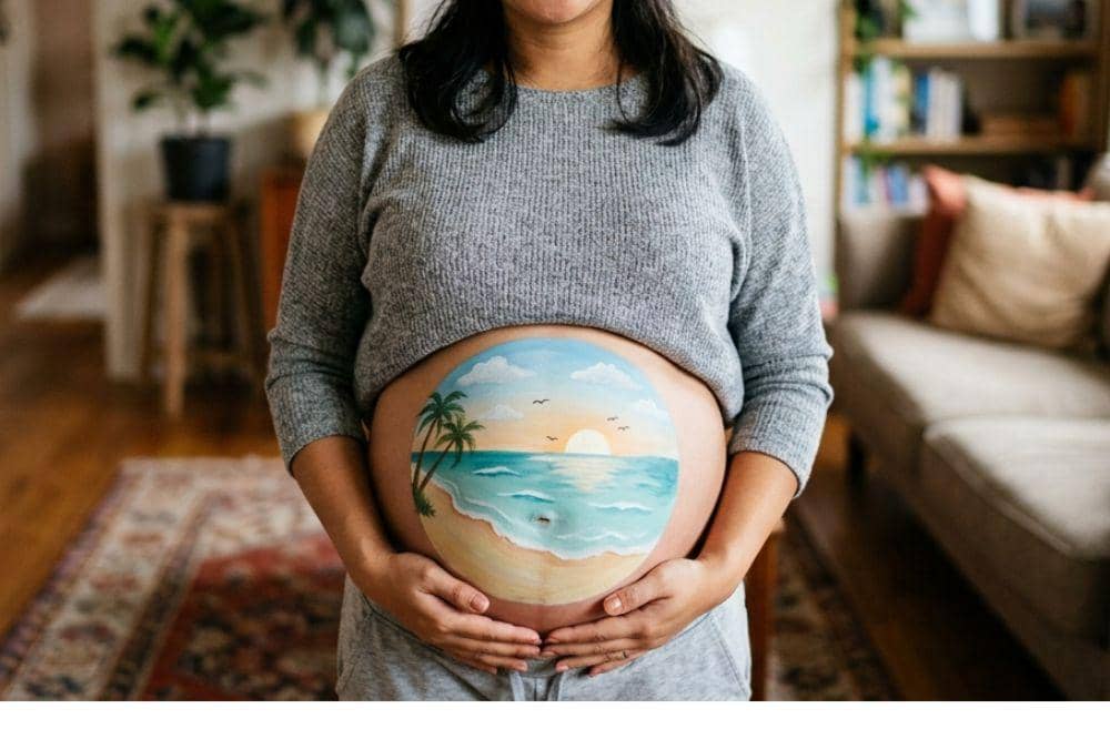 Foto baby bump painted yang bisa jadi inspirasi