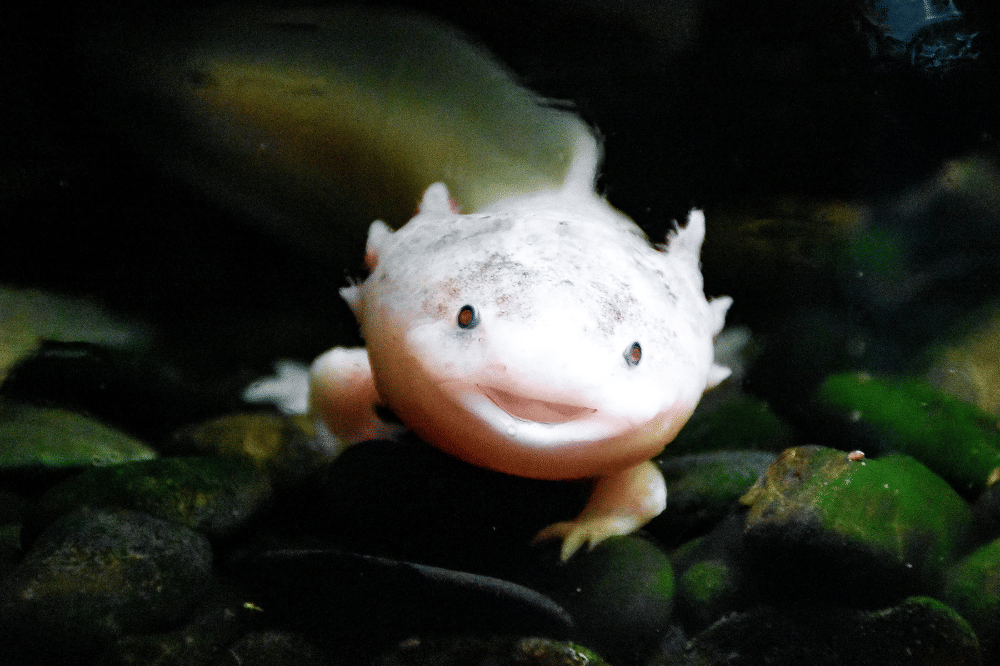 Axolotl di dalam air 