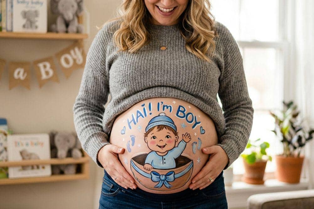 Foto baby bump painted yang bisa jadi inspirasi