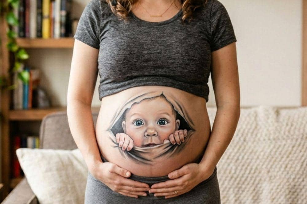 Foto baby bump painted yang bisa jadi inspirasi