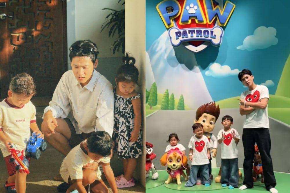 7 Momen Liburan Daehoon dan Na Trio, Dari Main di Pantai Sampai Bertemu Paw Patrol