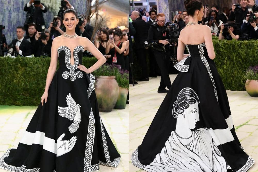 Detail Gaun Lukis Anne Hathaway di Met Gala 2026, Artistik Banget!