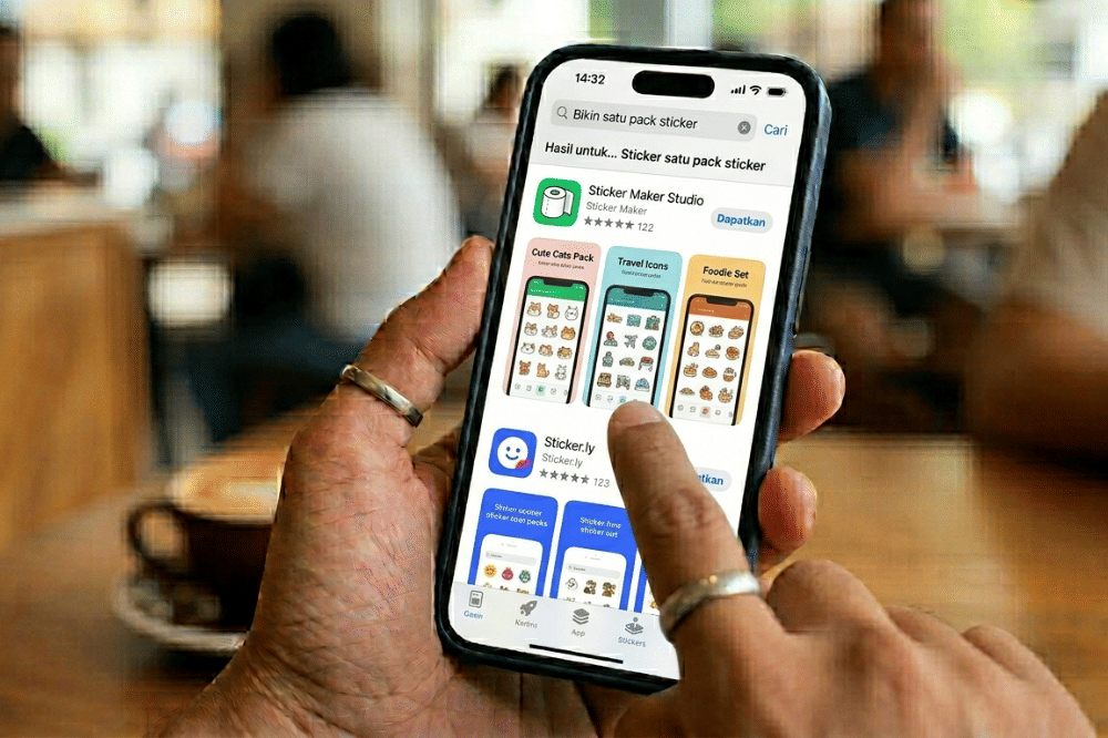 Ilustrasi membuka App Store 