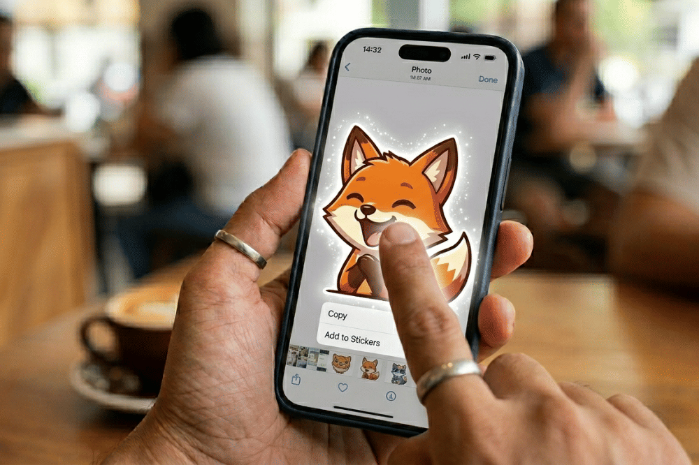 Ilustrasi membuat sticker di iPhone 