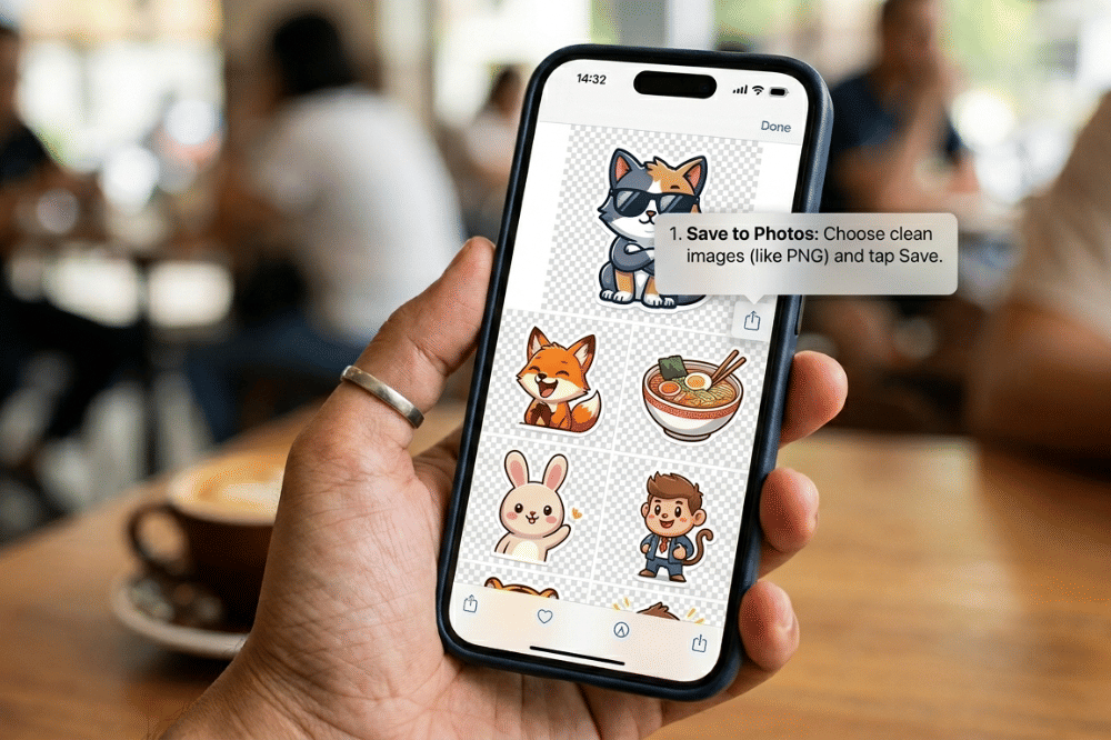 Ilustrasi menyimpan gambar di iPhone 