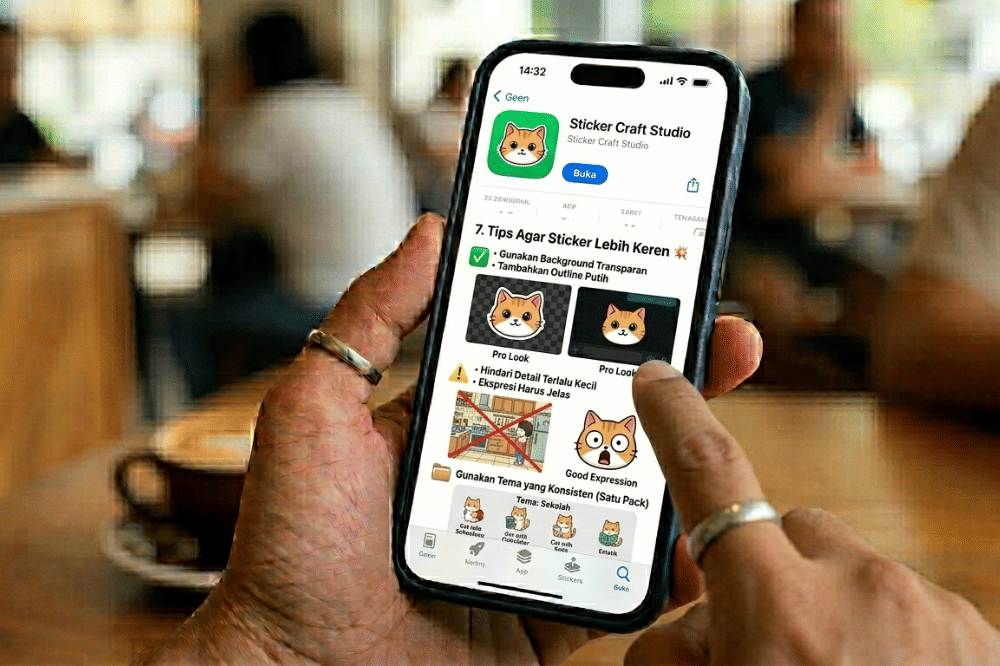 Iliustrasi memilih gambar yang baik untuk sticker 