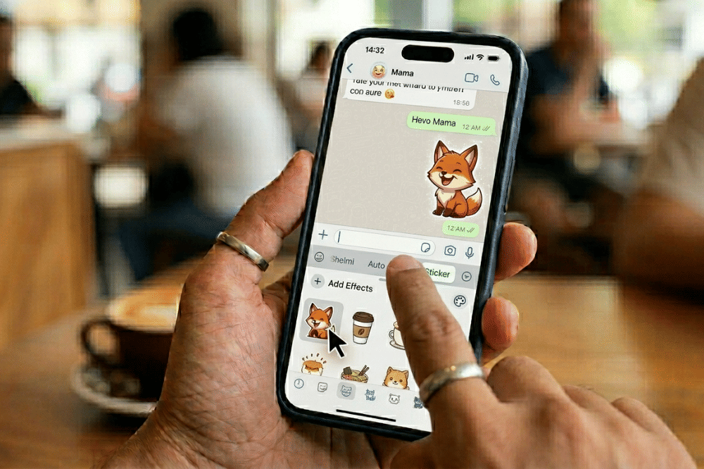 Ilustrasi membuat sticker di iPhone 