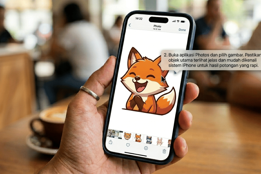 Ilustrasi membuka galeri di hp 