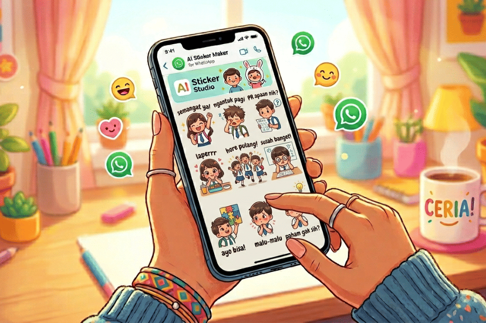 Ilustrasi membuat sticker dengan AI