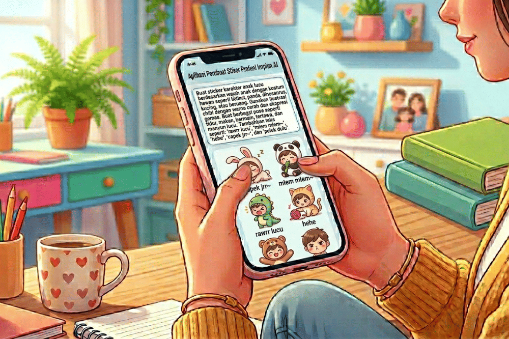 Ilustrasi membuat sticker dengan AI 