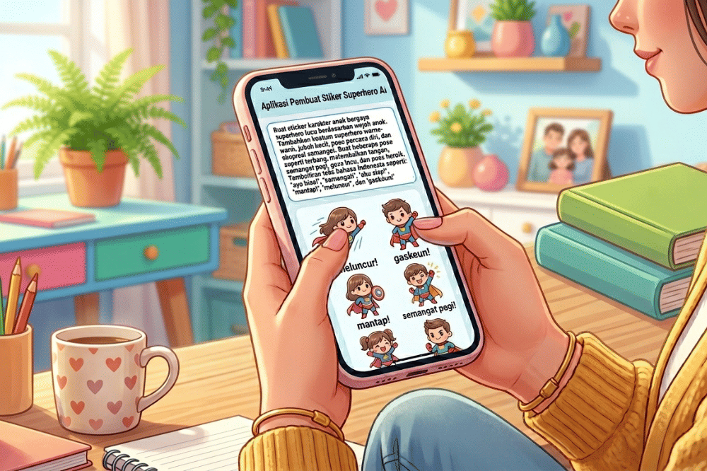 Ilustrasi membuat sticker dengan AI 