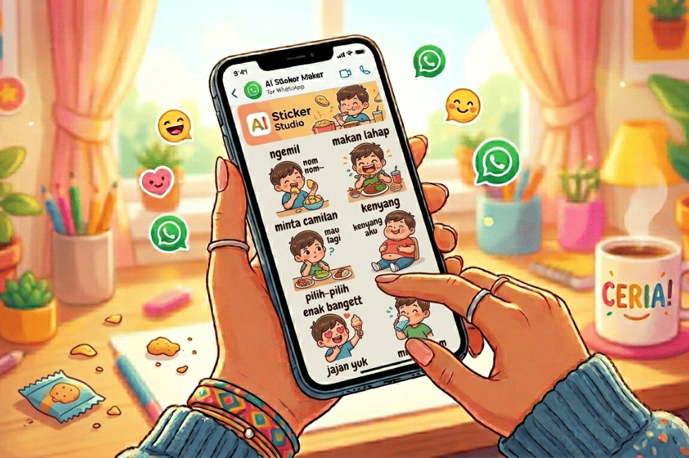 Ilustrasi membuat sticker dengan AI