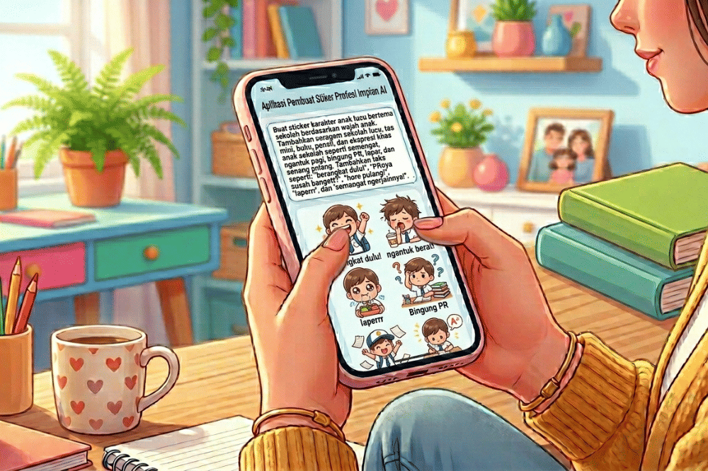 Ilustrasi membuat sticker dengan AI 
