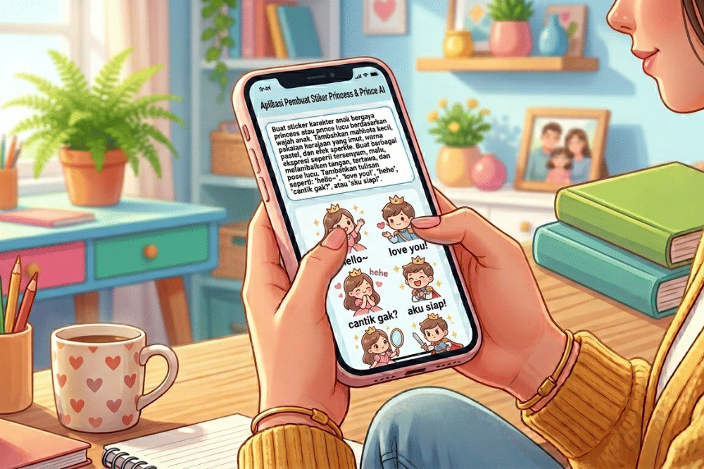 Ilustrasi membuat sticker dengan AI 