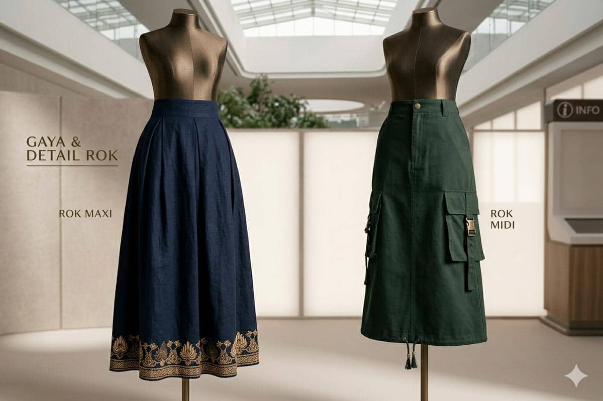 rok maxi dan rok midi