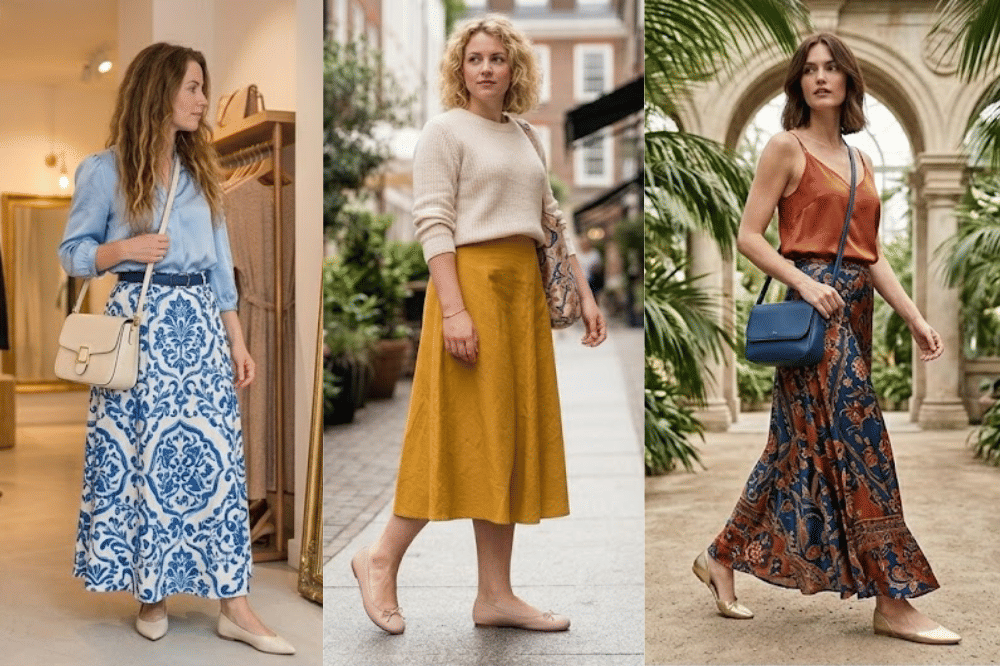 Trik Padu Padan Rok Maxi vs Midi Skirt dengan Flat Shoes
