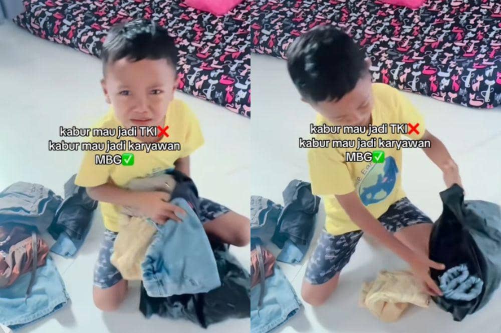 Momen Lucu Seorang Anak Mau Kabur Kerja di MBG Biar Nggak Dimarahi Mama