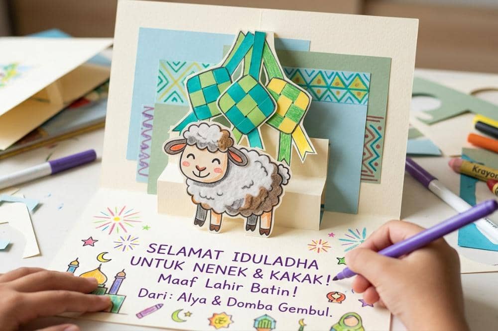 Kartu ucapan Iduladha pop-up
